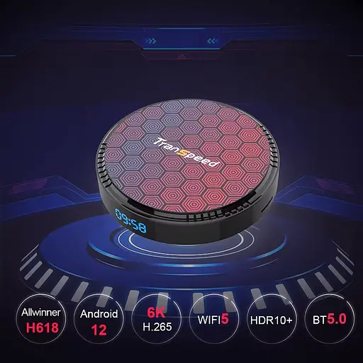 Transpeed H618 4/64Gb, Смарт ТВ приставка медіаплеєр 8K HDR Android SmartTV Box, налаштування Android TV у подарунок, YouTube та фільми без реклами - фото 5