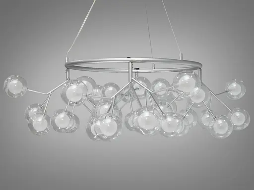 Неймовірно вражаюча люстра "Світлячок", 36 ламп, колір-хром сатин - фото 1