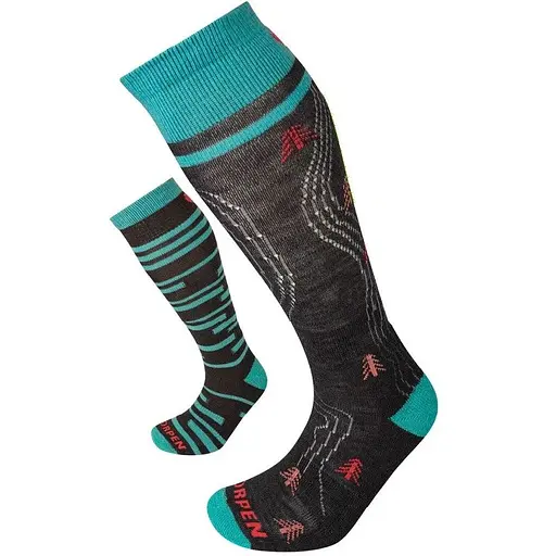 Носки Lorpen S2MWC Ski Mid Women 2 Pack Eco Charcoal/Blue S (1052-6710014 4782 S)