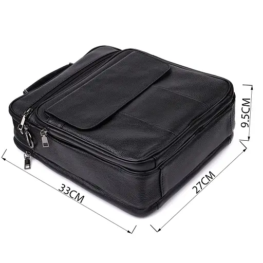 Містка чоловіча сумка з ручкою для перенесення в руці з натуральної шкіри Vintage 27х33х9,5 см sum0027505 - фото 3