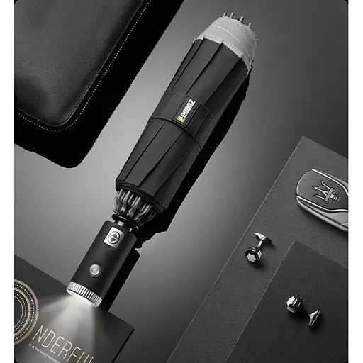 Автоматический зонтик с фонариком Zuodu ZD002-LED черный - фото 5