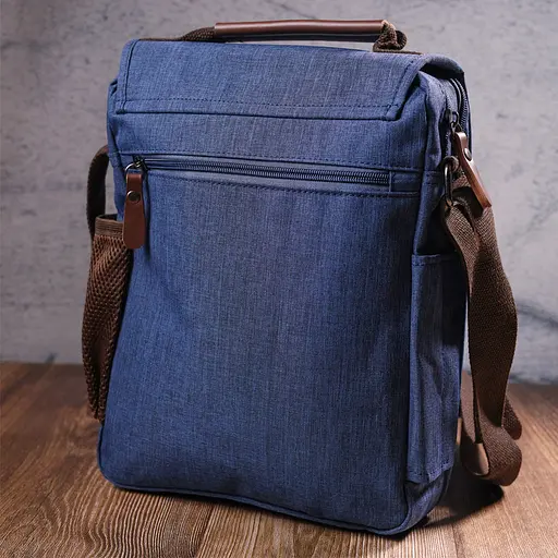 Увлекательная мужская сумка через плечо из текстиля Vintage 15х32х8 см sum0021451 - фото 8