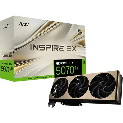 Видеокарта MSI GeForce RTX 5070 Ti INSPIRE 3X OC PLUS 16G (G507T-16I3CP) EU [125992]