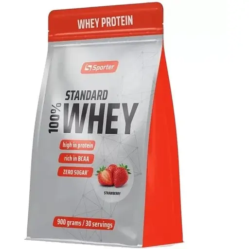 Сироватковий протеїн Sporter 100% Standard Whey 900 г Полуниця - фото 1