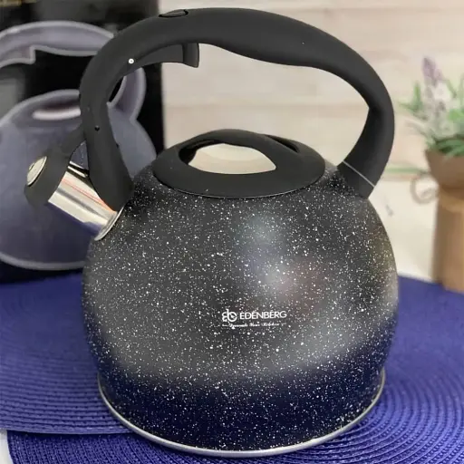 Чайник зі свистком Edenberg EB-1976 з мармуровим покриттям 3,5 л чорний - фото 2