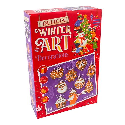 Печенье сахарное Delicia Елочные украшения 560 г