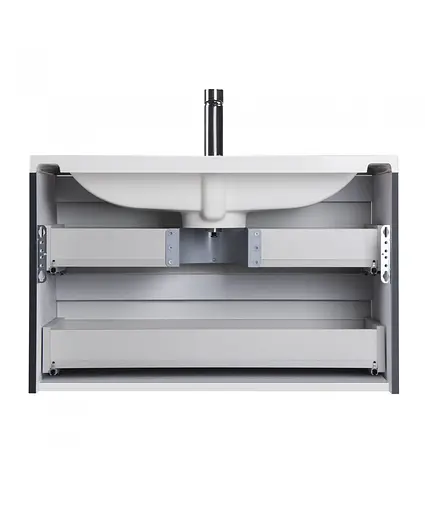 Тумба Мойдодир Paula 80-A з умивальником Cosmopolitan 80 Білий/графіт - фото 4