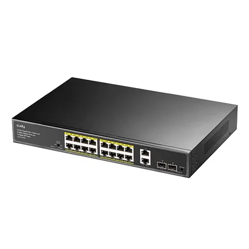 PoE-коммутатор 20-портовый неуправляемый Cudy GS1010PS2 гигабитный с 16 портами PoE+, 200W (73-00558)