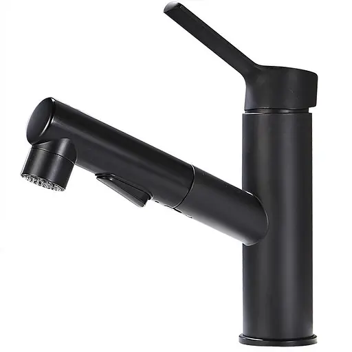 Змішувач для умивальника Zegor 3 в 1 KLF10-A012YB з витяжною лійкою Чорний 30412 - фото 2