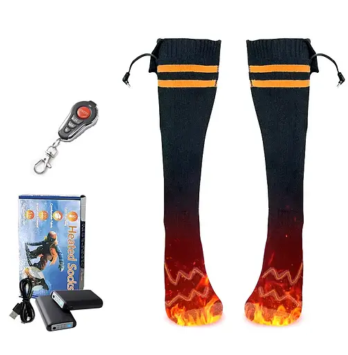 Шкарпетки KC-S0029 з підігрівом та блоком живлення 4000 mAh на дистанційному управлінні (Сірі)