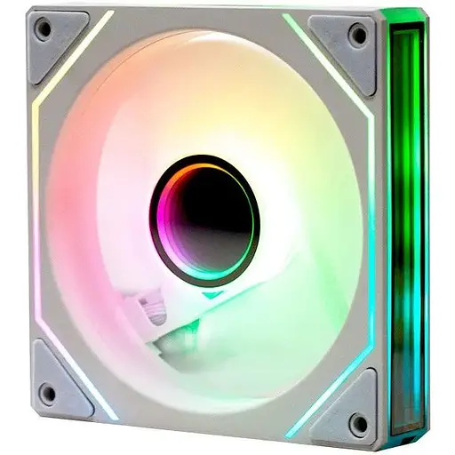 Вентилятор 120 мм GTL Warp білий 120x120x25 мм ARGB підсвічування 800-1800 об/хв 18.5-38.8 дБ 4-pin (PWM, 50 см)/3-pin - фото 1