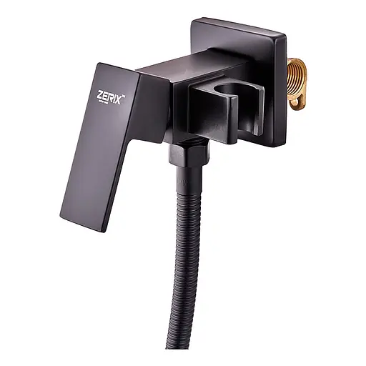 Набір гігієнічного душу прихованого монтажу Zerix LEB9-123 black ZX5572, Чорний матовий - фото 6