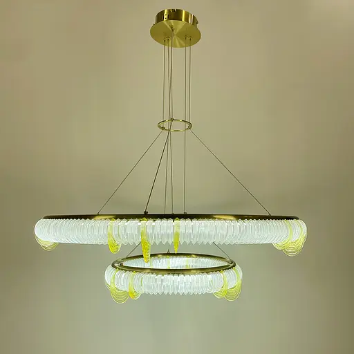 Світлодіодна підвісна люстра у формі подвійного кільця | Арт. D 236-850+450 | Line F - фото 2