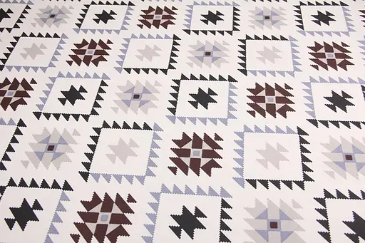 Тканина з тефлоновим просоченням з принтом Геометрія коричнева (від 1 м) Білий - фото 3