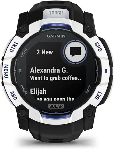 Смарт-годинник Garmin Instinct 3 50mm Solar Whitestone with Black Band (010-02935-03) - фото 2