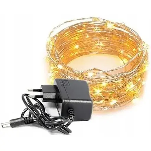 Светодиодная гирлянда Led prof Капля Росы 200 led 15 метров 220V теплый золотистый