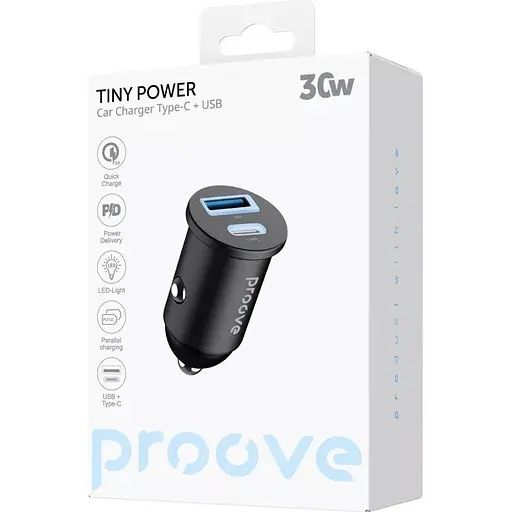 Автомобільний зарядний пристрій Proove Tiny Power Pro 30W Black (ACTP30111201) [152645] - фото 5