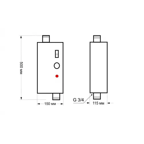 Электрический котел Neon WCE 2 кВт 220В капиллярний термостат, силовой автомат (E12351) - фото 4