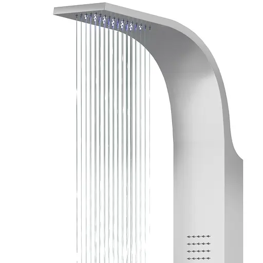 Душова панель Corsan Samsara inox LED з термостатом S003TSLLED, Нержавіюча сталь - фото 2