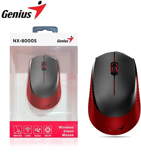 Мышь Genius NX-8000 Silent WL Red (31030025401) - фото 4