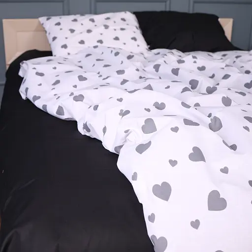 Простыня MirSon Kids Time 17-0669 Black and White Love бязь 110х160 см (2200010180466) - фото 6