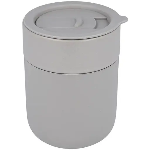 Кавові чашки 295 мл з кришками OldBro Cute Travel Mugs з захисним силіконовим чохлом Grey - фото 1