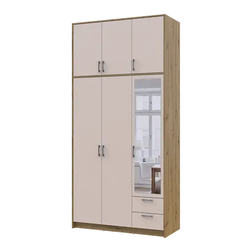 Антресоль высокая Doros Ронди Дуб Артизан/Кашемир 3 ДСП 121х52х65 (41516183) - фото 7