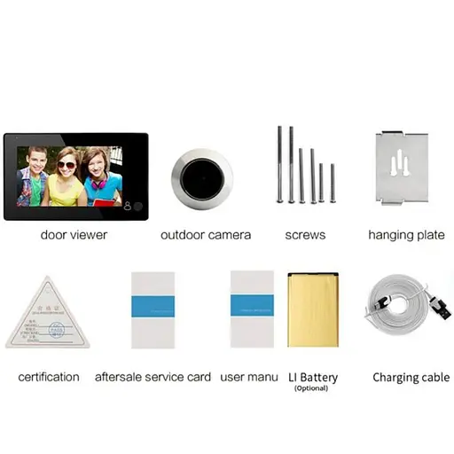 Відеоглазок дверний прихований з монітором 4.3" дюйма в квартиру Anjielo Smart YB-43CH (100546) - фото 7
