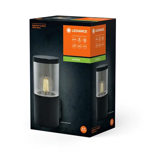 LEDVANCE Cвітильник E27 фасадний IP44 ENDURA CLASSIC EBRO WALL чорний - фото 4