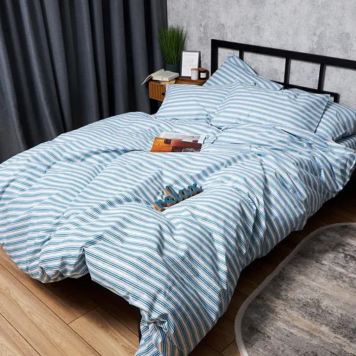 Комплект постільної білизни Moon&Star Бязь Gold Люкс Calm Waters Полуторний Євро 160х220 наволочки 2х50х70 - фото 7