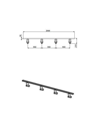 Люстра стельова 4Spots VSimple, PikArt арт. 23718 Чорний - фото 3