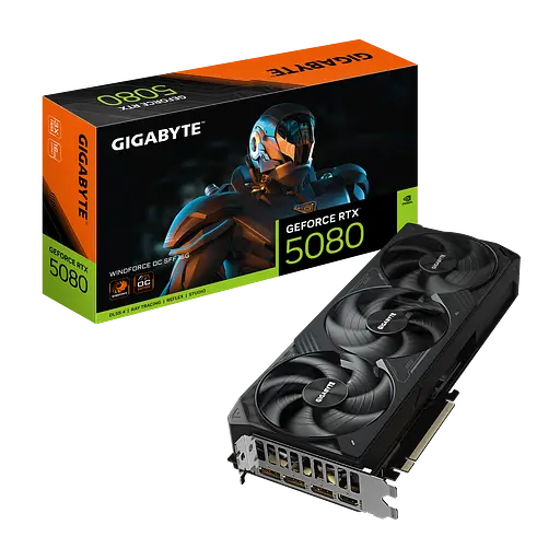 Видеокарта GeForce RTX 5080 16GB Gigabyte WindForce OC SFF (GV-N5080WF3OC-16GD) Б/У