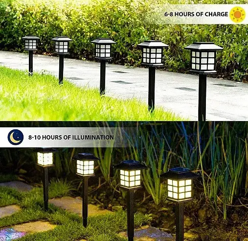 Вуличні садові сонячні світильники Solar Garden Lights X17 4 шт. на сонячних батареях підсвічування газону - фото 3