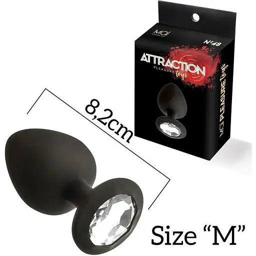 Анальна пробка з кристалом Mai Attraction Toys №48 Black - фото 2