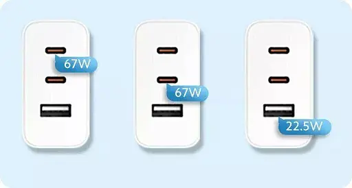 Зарядний комплект-блок і кабель Xiaomi 67W 3 виходи GaN Charger 2 USB-C + 1 USB-A - фото 8
