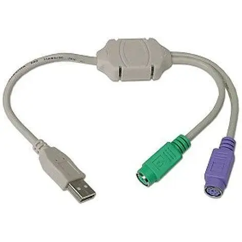 Переходник Usb Cablexpert, белый, Usb 2.0 - 2 x PS / 2, 30 см (UAPS12) - фото 1