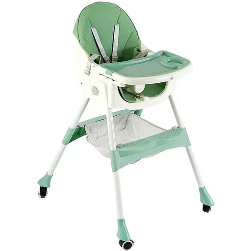 Стульчик для кормления Toti, стальная конструкция, PU ткань, 4 колеса, съемный столик, FR-10440