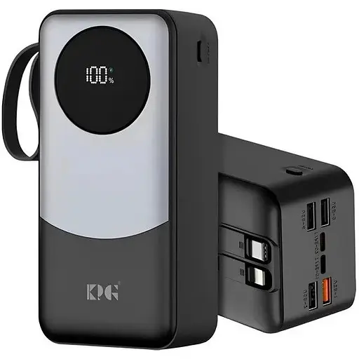 Портативное зарядное устройство для Power Bank KPG-502X 50000 mAh павербанк с дисплеем Черный/Серый - фото 1