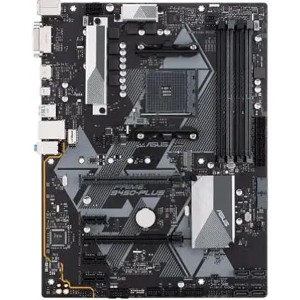 Материнская плата Asus Prime AM4 (B450) B450-PLUS, B450, 4xDDR4, CrossFire, Int.Video(CPU), 6xSATA3, 1xM.2, 1xPCI-E 16x 3.0, 1xPCI-E 16x 2. ALC887-VD2, RTL8111H, 6xUSB3.1/8xUSB2.0, DVI-D/HDMI, ATX