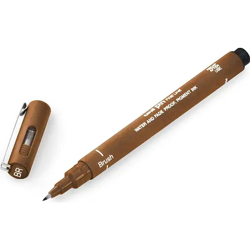 Лайнер-кисть Uni Pin Brush Fine Line сепия 2 мм (PINBR-200(S) SEPIA) - фото 3