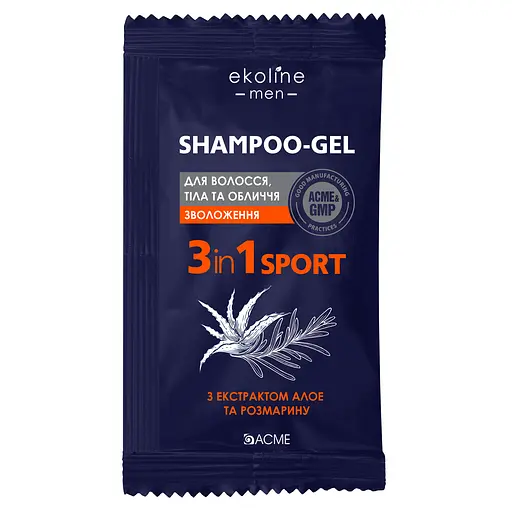 Шампунь універсальний 3в1 Acme EkoLine Men Sport для волосся, тіла та обличчя 15 мл - фото 1