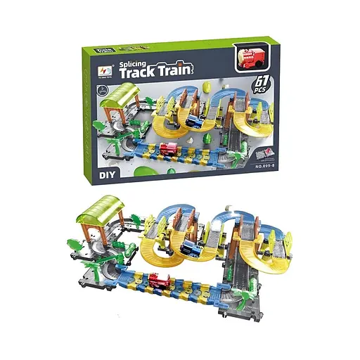 Залізничний трек 899-8, 76 деталей, локомотив із реалістичним дизайном - фото 2