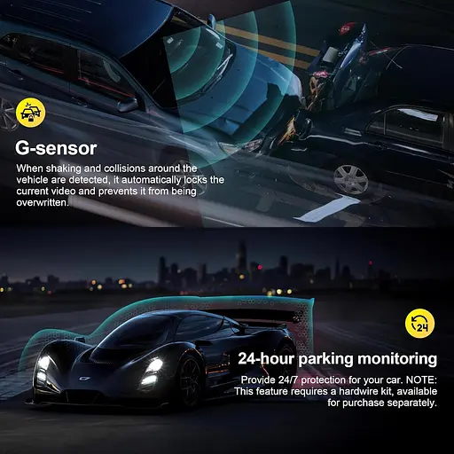 Автомобільний відеореєстратор Dash Cam Dasch Camera Без Кабеля Камера Mini Daschcam Dascam Roof Cam з моніторингом паркінга G-Sens - фото 6