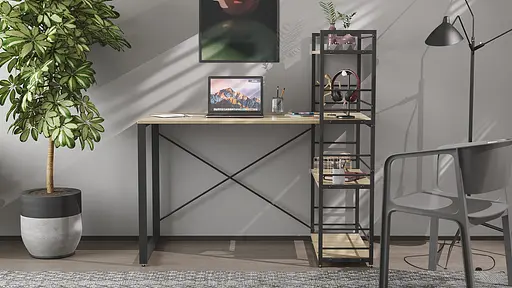 Письменный стол Ferrum-decor Серии Коннект с этажеркой 75x120x60 черный ДСП Дуб Сонома 16мм (FRD-104222) - фото 7