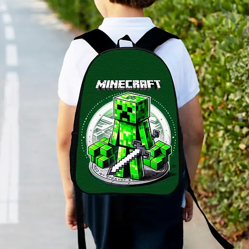 Рюкзак детский майнкрафт Крипер "Minecraft" 34х27см, городской ранец для мальчика (00528)