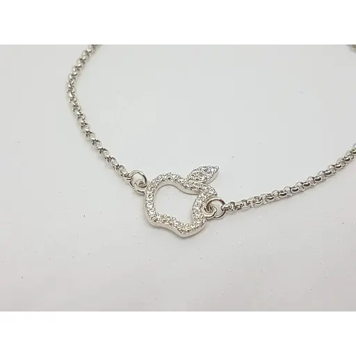 Серебряный браслет Лазурит Яблоко с фианитами. 4649р 18,5 - фото 2