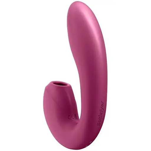 Вакуумний стимулятор клітора з вібрацією Satisfyer Sunray малиновий