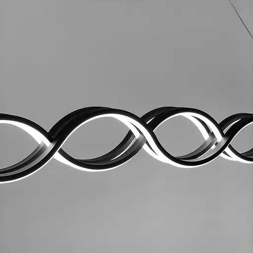 Видовжена чорна LED люстра-хвиля у стилі хай-тек в двох розмірах Line.F Довжина 100 см - фото 2