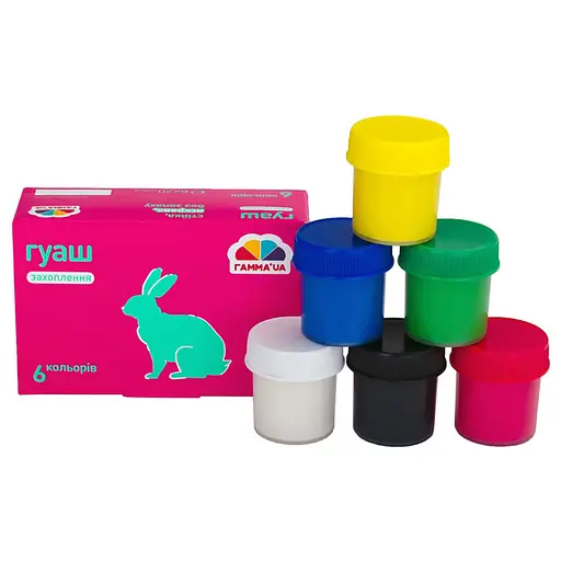 Детские гуашевые краски "Увлечение" ГАММА'UA 200201, 6 цветов - фото 1