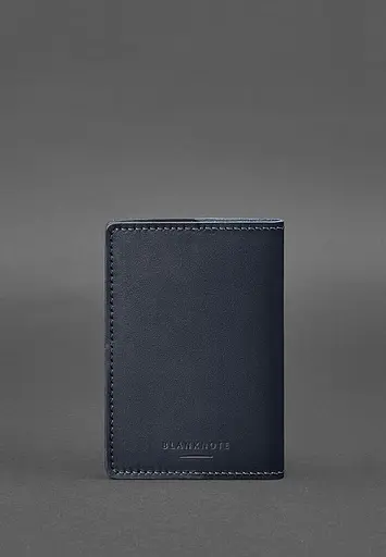 Кожаная обложка для военного билета офицера запаса 8.0 темно-синяя - фото 5